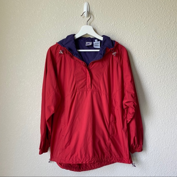 Vintage 90’s Title nine Red Windbreaker Pullover - Picture 1 of 12